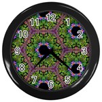 Repeated Geometric Circle Kaleidoscope Wall Clocks (Black)