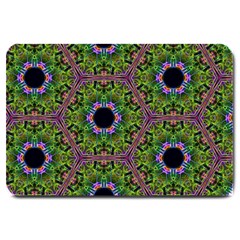 Repeated Geometric Circle Kaleidoscope Large Doormat  by canvasngiftshop