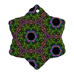 Repeated Geometric Circle Kaleidoscope Ornament (snowflake)  by canvasngiftshop