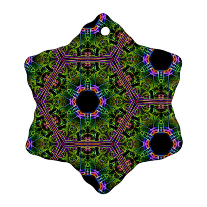 Repeated Geometric Circle Kaleidoscope Snowflake Ornament (2-Side)