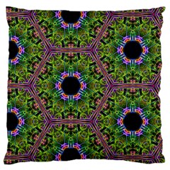 Repeated Geometric Circle Kaleidoscope Standard Flano Cushion Cases (one Side)  by canvasngiftshop