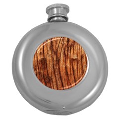 Old Brown Weathered Wood Round Hip Flask (5 Oz) by trendistuff