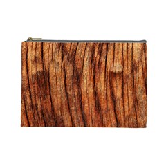 Old Brown Weathered Wood Cosmetic Bag (large)  by trendistuff