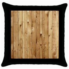 Light Wood Fence Throw Pillow Cases (black) by trendistuff