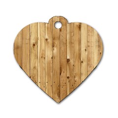 Light Wood Fence Dog Tag Heart (two Sides)