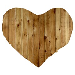 Light Wood Fence Large 19  Premium Heart Shape Cushions by trendistuff