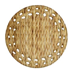 Light Beige Bamboo Round Filigree Ornament (2side) by trendistuff