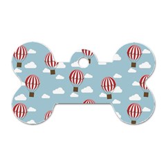 Hot Air Balloon Dog Tag Bone (one Side) by Kathrinlegg