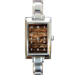 Dark Stained Wood Wall Rectangle Italian Charm Watches by trendistuff