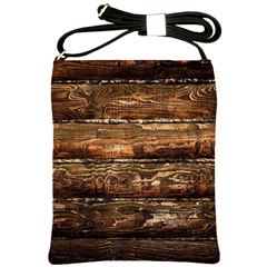 Dark Stained Wood Wall Shoulder Sling Bags by trendistuff
