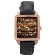 Dark Stained Wood Wall Rose Gold Watches by trendistuff
