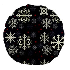 Snowflake Large 18  Premium Flano Round Cushions by Kathrinlegg