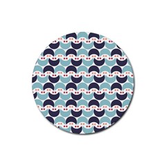 Moon Pattern Rubber Round Coaster (4 Pack)  by Kathrinlegg