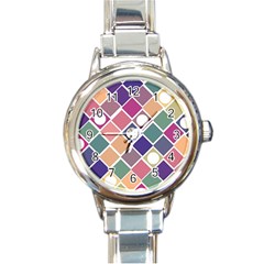 Dots And Squares Round Italian Charm Watches by Kathrinlegg