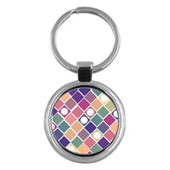 Dots And Squares Key Chains (round)  by Kathrinlegg