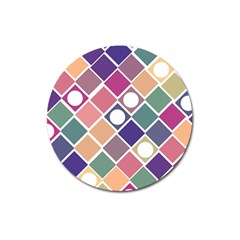 Dots And Squares Magnet 3  (round) by Kathrinlegg