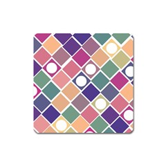 Dots And Squares Square Magnet by Kathrinlegg