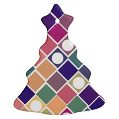 Dots And Squares Christmas Tree Ornament (2 Sides) by Kathrinlegg