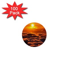 Sunset Over Clouds 1  Mini Buttons (100 Pack)  by trendistuff