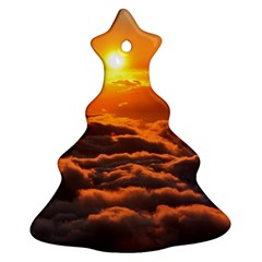 Sunset Over Clouds Christmas Tree Ornament (2 Sides) by trendistuff