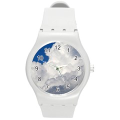 Big Fluffy Cloud Round Plastic Sport Watch (m) by trendistuff