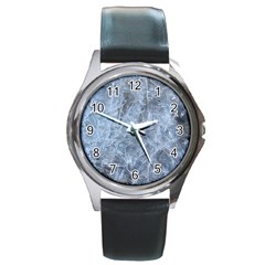 Watery Ice Sheets Round Metal Watches by trendistuff