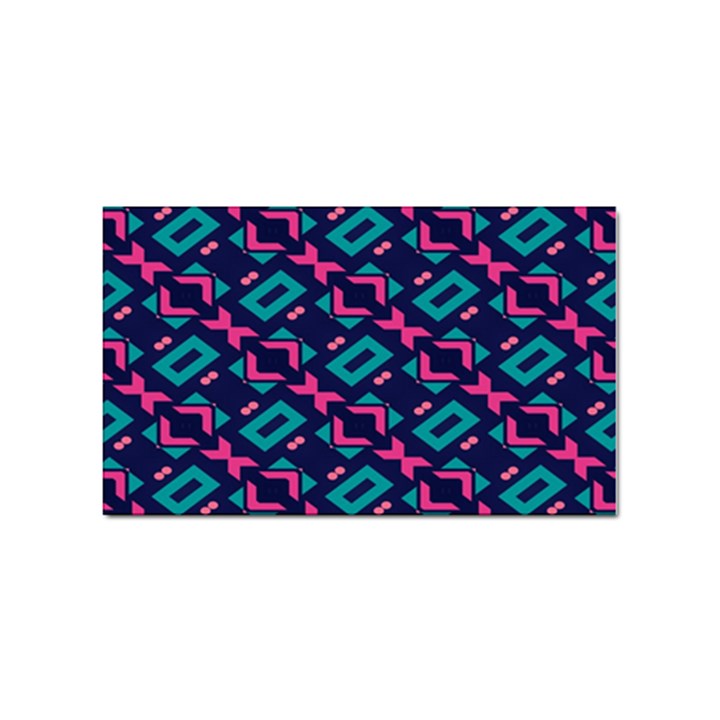 Pink and blue shapes pattern Sticker Rectangular (10 pack)