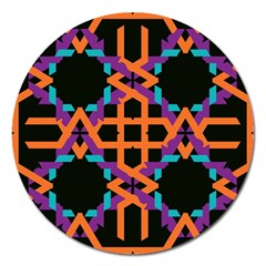 Juxtaposed Shapes Magnet 5  (round) by LalyLauraFLM