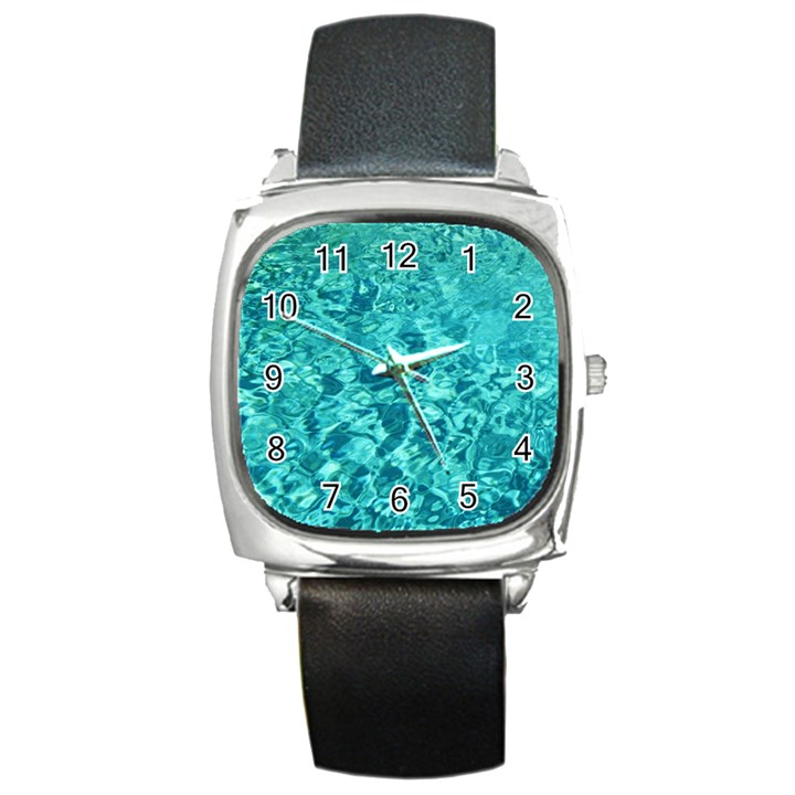 TURQUOISE WATER Square Metal Watches