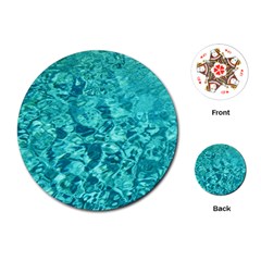 Turquoise Water Playing Cards (round)  by trendistuff