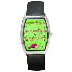 Garcia s Greetings Barrel Metal Watches by girlwhowaitedfanstore