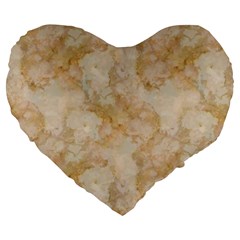 Tan Marble Large 19  Premium Flano Heart Shape Cushions