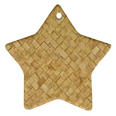 Tan Diamond Brick Star Ornament (two Sides) 