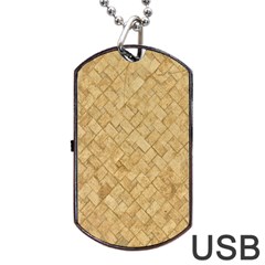 Tan Diamond Brick Dog Tag Usb Flash (two Sides)  by trendistuff