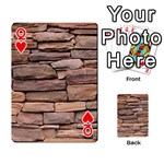 STONE WALL BROWN Playing Cards 54 Designs  Front - HeartQ