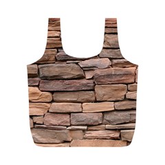 Stone Wall Brown Full Print Recycle Bags (m)  by trendistuff