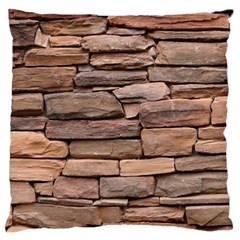 Stone Wall Brown Standard Flano Cushion Cases (one Side)  by trendistuff