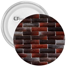 Red And Black Brick Wall 3  Buttons by trendistuff