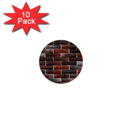 Red And Black Brick Wall 1  Mini Buttons (10 Pack)  by trendistuff