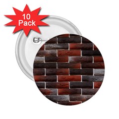 Red And Black Brick Wall 2 25  Buttons (10 Pack)  by trendistuff