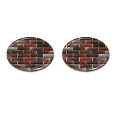 Red And Black Brick Wall Cufflinks (oval) by trendistuff