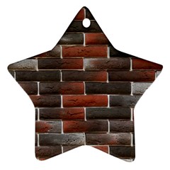 Red And Black Brick Wall Star Ornament (two Sides) 