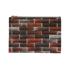 Red And Black Brick Wall Cosmetic Bag (large)  by trendistuff