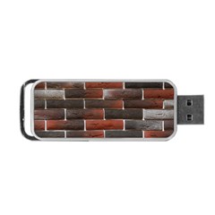 Red And Black Brick Wall Portable Usb Flash (two Sides)