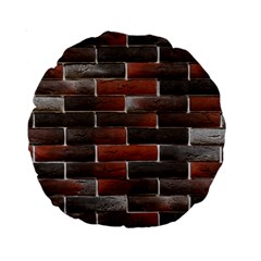 Red And Black Brick Wall Standard 15  Premium Round Cushions by trendistuff