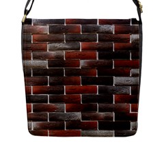 Red And Black Brick Wall Flap Messenger Bag (l)  by trendistuff