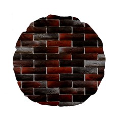 Red And Black Brick Wall Standard 15  Premium Flano Round Cushions by trendistuff