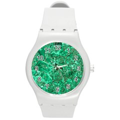 Marble Green Round Plastic Sport Watch (m) by trendistuff