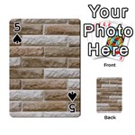 LIGHT BRICK WALL Playing Cards 54 Designs  Front - Spade5