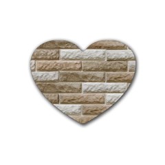 Light Brick Wall Heart Coaster (4 Pack)  by trendistuff